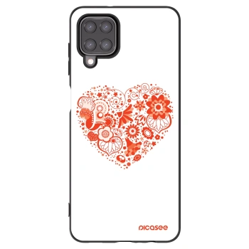Picasee silikonový černý obal pro Samsung Galaxy A12 A125F - Velké srdce
