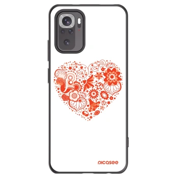 Picasee silikonový černý obal pro Xiaomi Redmi Note 10 - Velké srdce