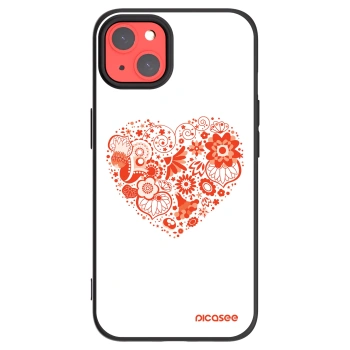 Picasee silikonový černý obal pro Apple iPhone 13 - Velké srdce