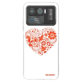 Picasee silikonový průhledný obal pro Xiaomi Mi 11 Ultra - Velké srdce