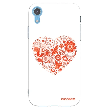 Picasee silikonový průhledný obal pro Apple iPhone XR - Velké srdce