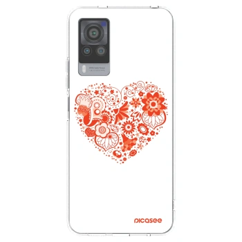 Picasee silikonový průhledný obal pro Vivo X60 Pro 5G - Velké srdce