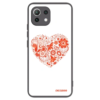 Picasee silikonový černý obal pro Xiaomi 11 Lite 5G NE - Velké srdce
