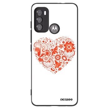 Picasee silikonový černý obal pro Motorola Moto G60 - Velké srdce