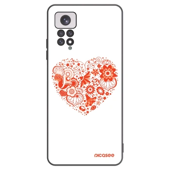 Picasee silikonový černý obal pro Xiaomi Redmi Note 11 - Velké srdce