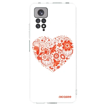 Picasee silikonový průhledný obal pro Xiaomi Redmi Note 11S 4G - Velké srdce