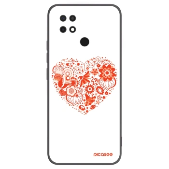 Picasee silikonový černý obal pro Xiaomi Redmi 10C - Velké srdce