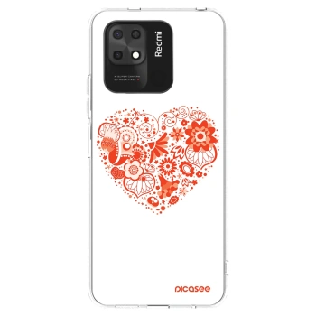 Picasee silikonový průhledný obal pro Xiaomi Redmi 10C - Velké srdce