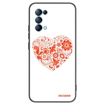 Picasee silikonový černý obal pro OPPO Reno 5 5G - Velké srdce