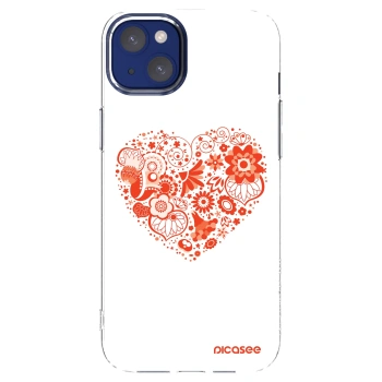 Picasee silikonový průhledný obal pro Apple iPhone 14 Plus - Velké srdce