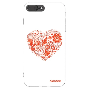Picasee silikonový průhledný obal pro Apple iPhone 8 Plus - Velké srdce