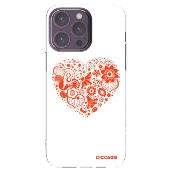 Picasee silikonový průhledný obal pro Apple iPhone 14 Pro Max - Velké srdce