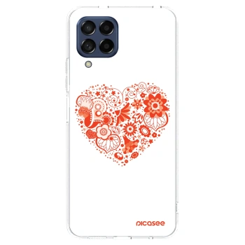 Picasee silikonový průhledný obal pro Samsung Galaxy M53 5G - Velké srdce