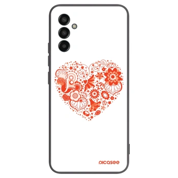 Picasee silikonový černý obal pro Samsung Galaxy M13 M135F - Velké srdce