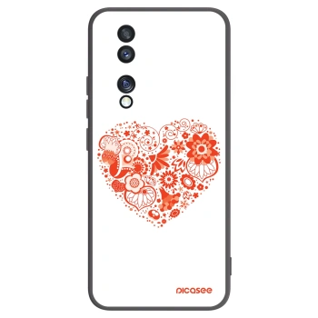 Picasee silikonový černý obal pro Honor 70 - Velké srdce