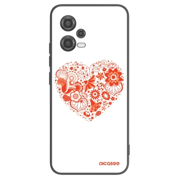 Picasee silikonový černý obal pro Xiaomi Poco X5 - Velké srdce
