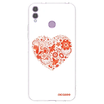 Picasee silikonový průhledný obal pro Honor 8X - Velké srdce