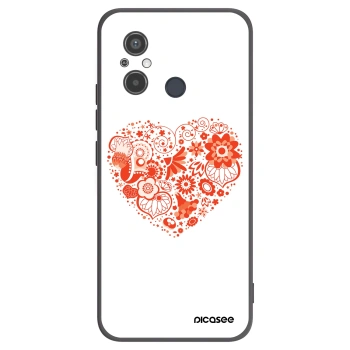 Picasee silikonový černý obal pro Xiaomi Redmi 12C - Velké srdce