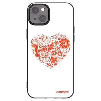 Picasee silikonový černý obal pro Apple iPhone 15 Plus - Velké srdce