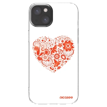 Picasee silikonový průhledný obal pro Apple iPhone 15 Plus - Velké srdce