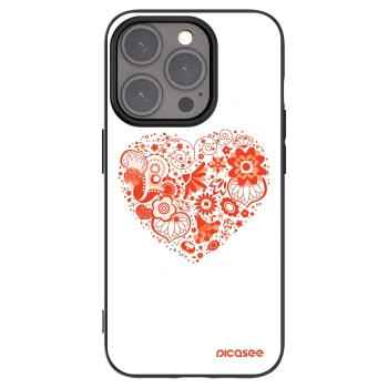 Picasee silikonový černý obal pro Apple iPhone 15 Pro - Velké srdce