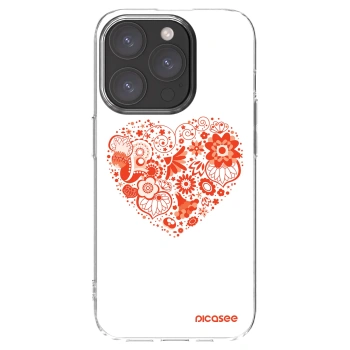 Picasee silikonový průhledný obal pro Apple iPhone 15 Pro - Velké srdce