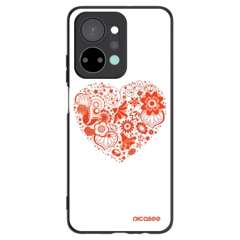 Picasee silikonový černý obal pro Honor X7a - Velké srdce