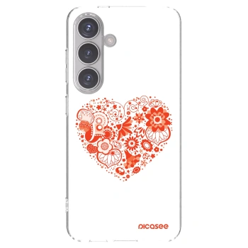 Picasee silikonový průhledný obal pro Samsung Galaxy S24 S921B 5G - Velké srdce