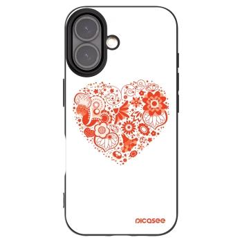 Picasee silikonový černý obal pro Apple iPhone 16 - Velké srdce