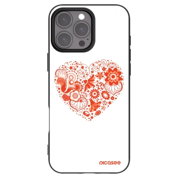 Picasee silikonový černý obal pro Apple iPhone 16 Pro Max - Velké srdce