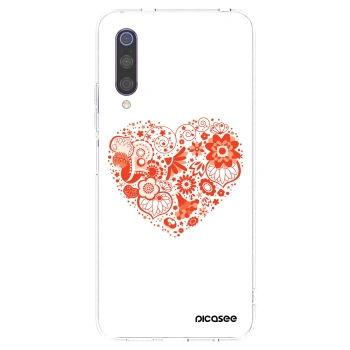 Picasee silikonový průhledný obal pro Xiaomi Mi 9 - Velké srdce