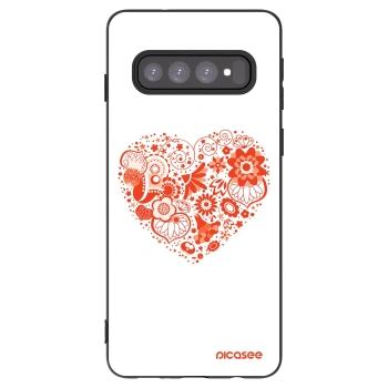 Picasee silikonový černý obal pro Samsung Galaxy S10 G973 - Velké srdce