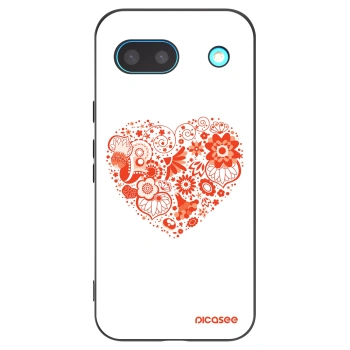 Picasee silikonový černý obal pro Google Pixel 8a - Velké srdce