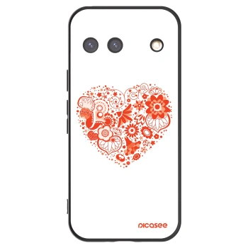 Picasee silikonový černý obal pro Google Pixel 9 - Velké srdce