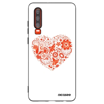 Picasee silikonový černý obal pro Huawei P30 - Velké srdce
