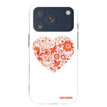 Picasee silikonový průhledný obal pro Apple iPhone 17 Pro - Velké srdce