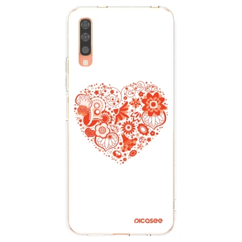 Picasee silikonový průhledný obal pro Samsung Galaxy A70 A705F - Velké srdce