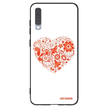 Picasee silikonový černý obal pro Samsung Galaxy A70 A705F - Velké srdce