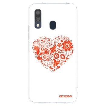 Picasee silikonový průhledný obal pro Samsung Galaxy A40 A405F - Velké srdce