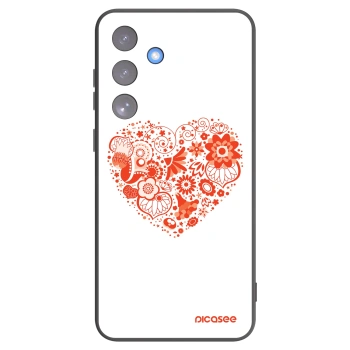 Picasee silikonový černý obal pro Samsung Galaxy S25 FE 5G - Velké srdce