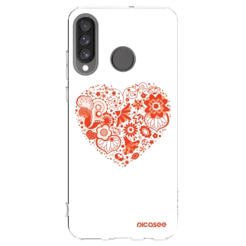 Picasee silikonový průhledný obal pro Huawei P30 Lite - Velké srdce