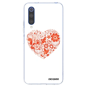 Picasee silikonový průhledný obal pro Xiaomi Mi 9 SE - Velké srdce