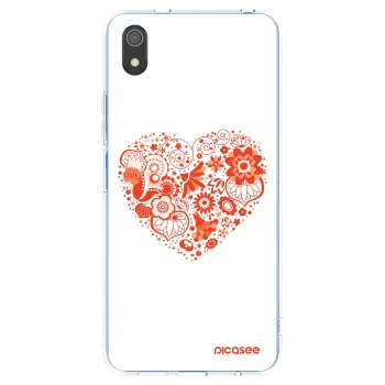 Picasee silikonový průhledný obal pro Xiaomi Redmi 7A - Velké srdce