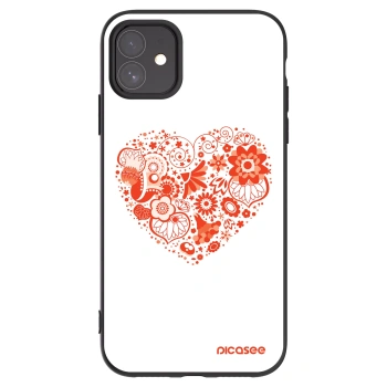 Picasee silikonový černý obal pro Apple iPhone 11 - Velké srdce