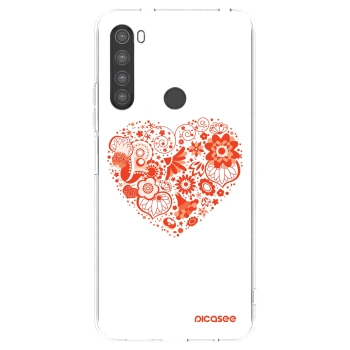Picasee silikonový průhledný obal pro Xiaomi Redmi Note 8 - Velké srdce
