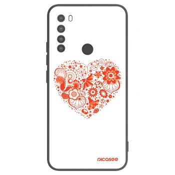 Picasee silikonový černý obal pro Xiaomi Redmi Note 8 - Velké srdce