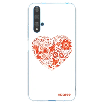 Picasee silikonový průhledný obal pro Huawei Nova 5T - Velké srdce