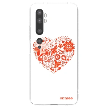 Picasee silikonový průhledný obal pro Xiaomi Mi Note 10 (Pro) - Velké srdce