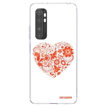 Picasee silikonový průhledný obal pro Xiaomi Mi Note 10 Lite - Velké srdce