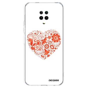 Picasee silikonový průhledný obal pro Xiaomi Redmi Note 9S - Velké srdce